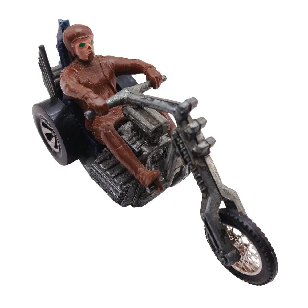 Vintage Hot Wheels RRRumblers Torque Chop Black 1971 w/ Brown Rider Motorcycle